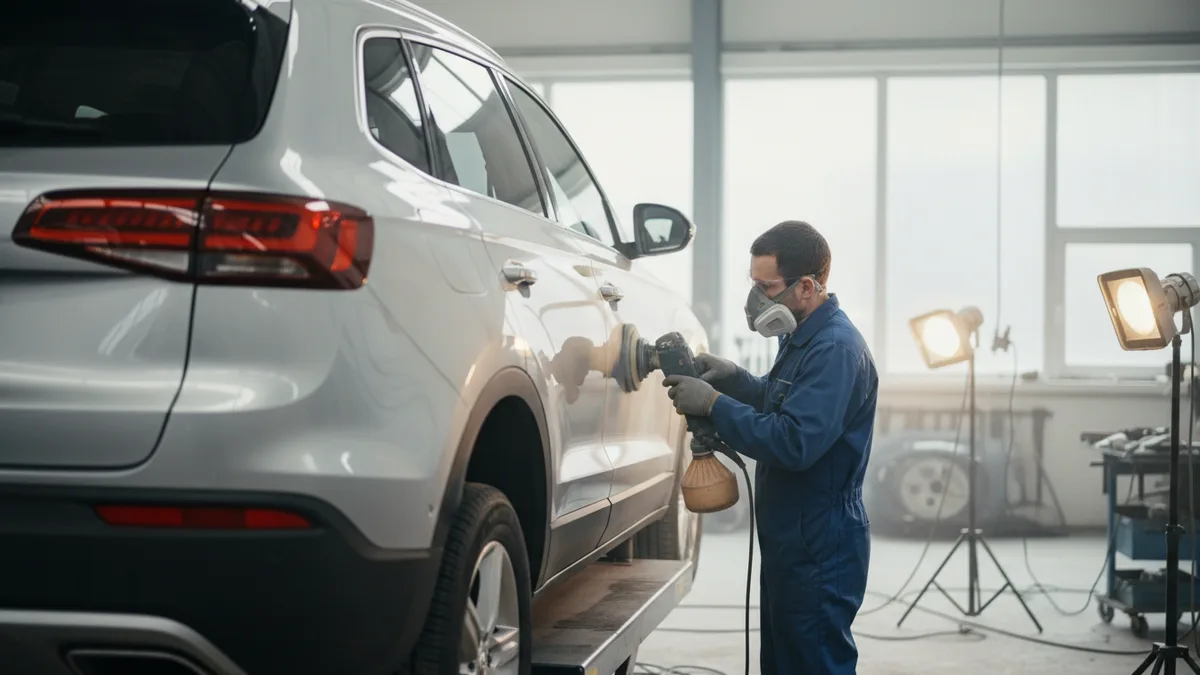 Ремонт кроссовера Geely Atlas по КАСКО на сервисе